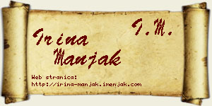 Irina Manjak vizit kartica